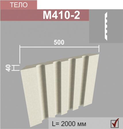 М410-2 тело пилястры края 45гр (40х500х2000мм). Армированный полистирол